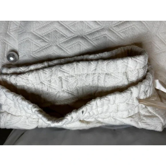 Simply Southern XXL Ivory Quilted Capri Pants Pearl Jewel Rhinestone Embellished - Picture 10 of 11